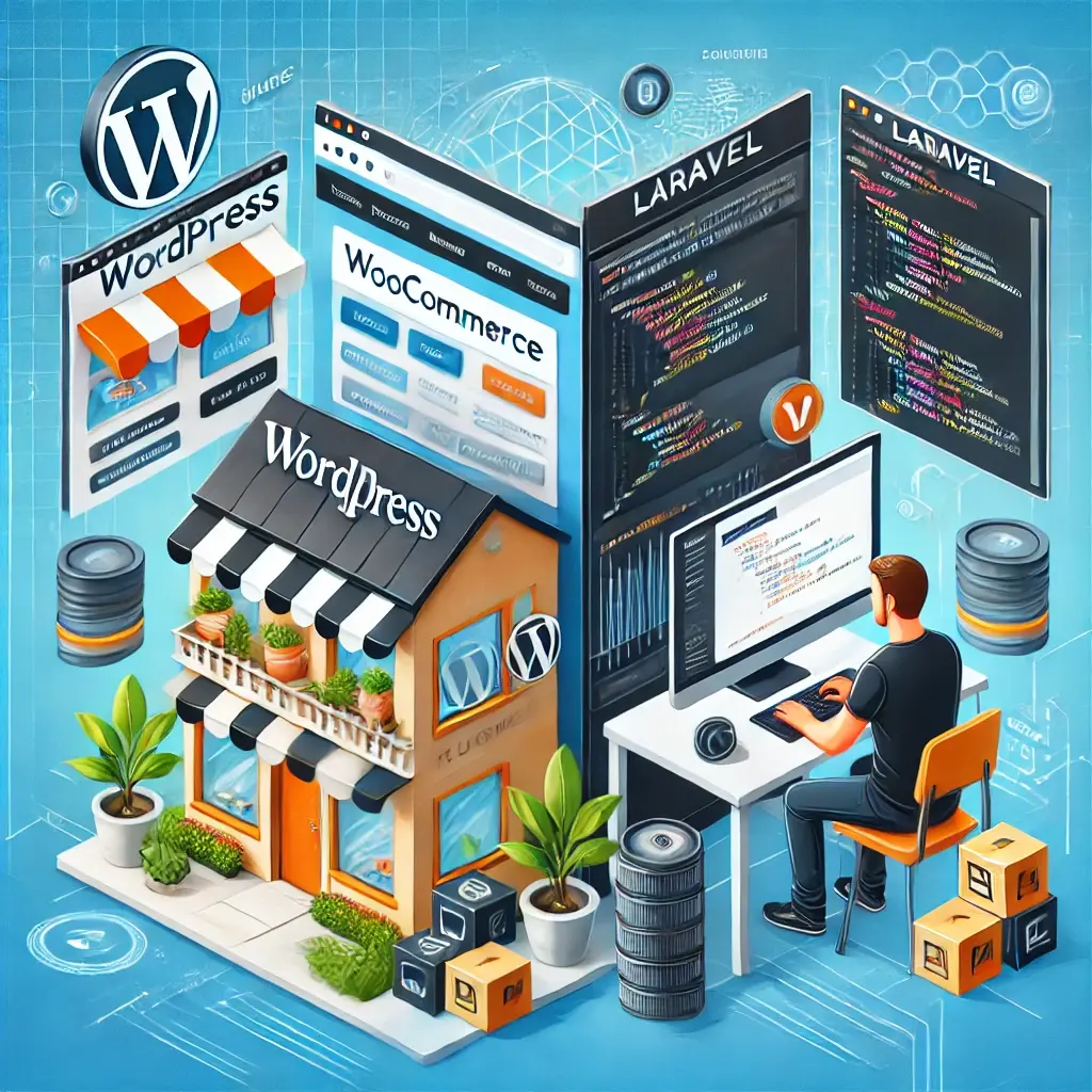 What is the best for e-commerce Wordpress or Laravel?